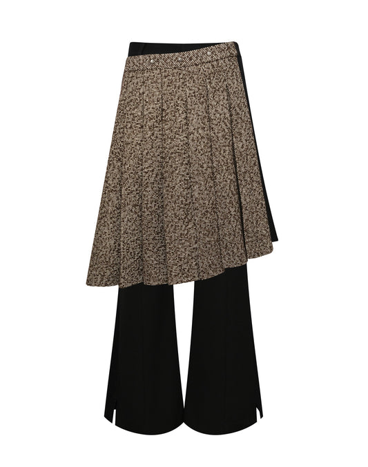 Layered Patchwork Skirt Trousers