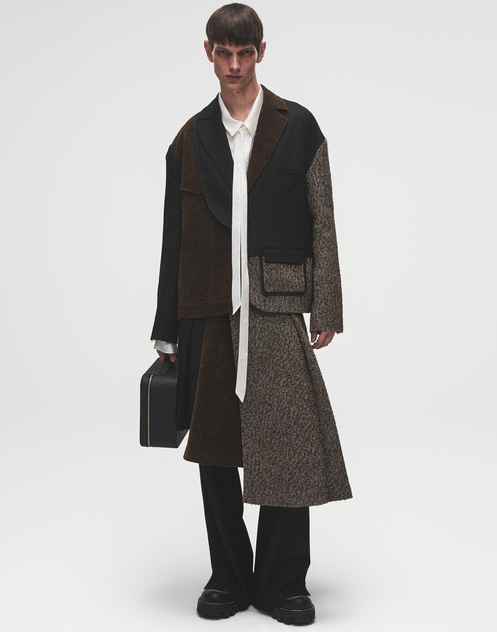 Layered Patchwork Skirt Trousers