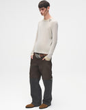 Double Waistband Patchwork Denim (Tweed)