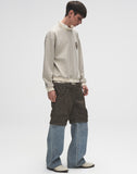 Double Waistband Patchwork Denim (Tweed)