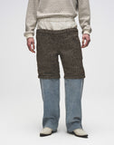 Double Waistband Patchwork Denim (Tweed)