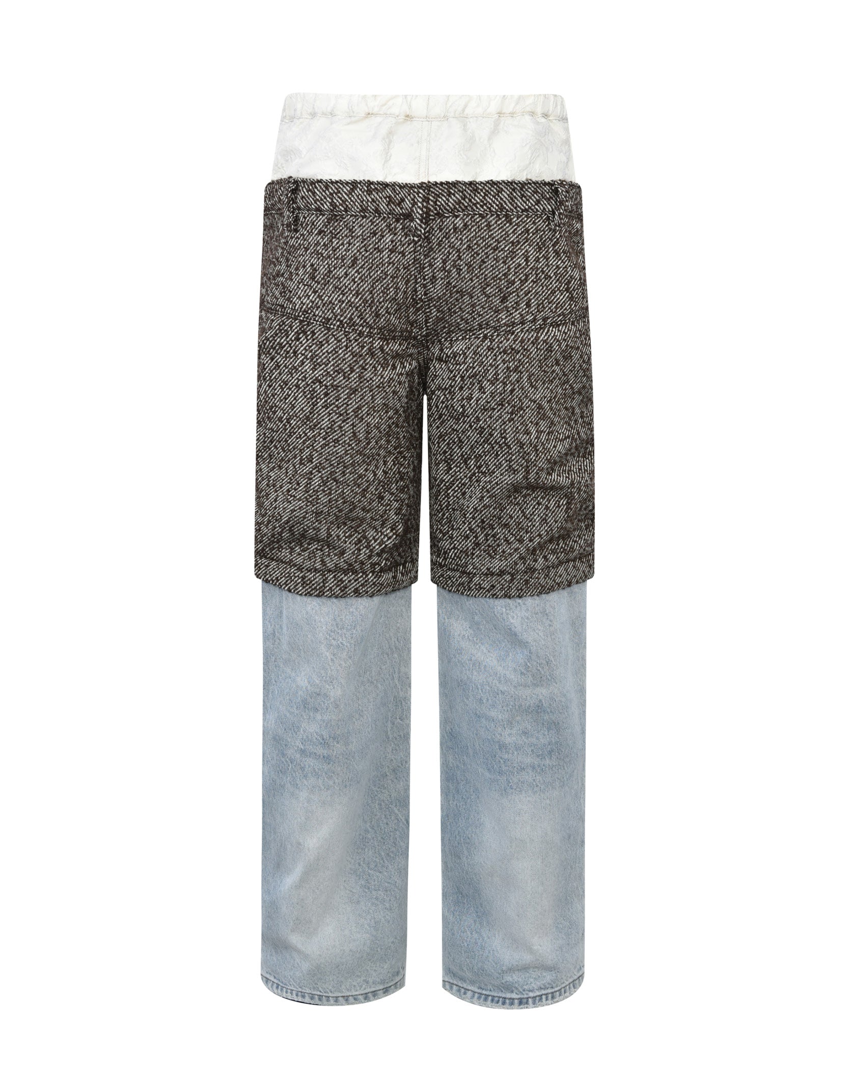 Double Waistband Patchwork Denim (Tweed)