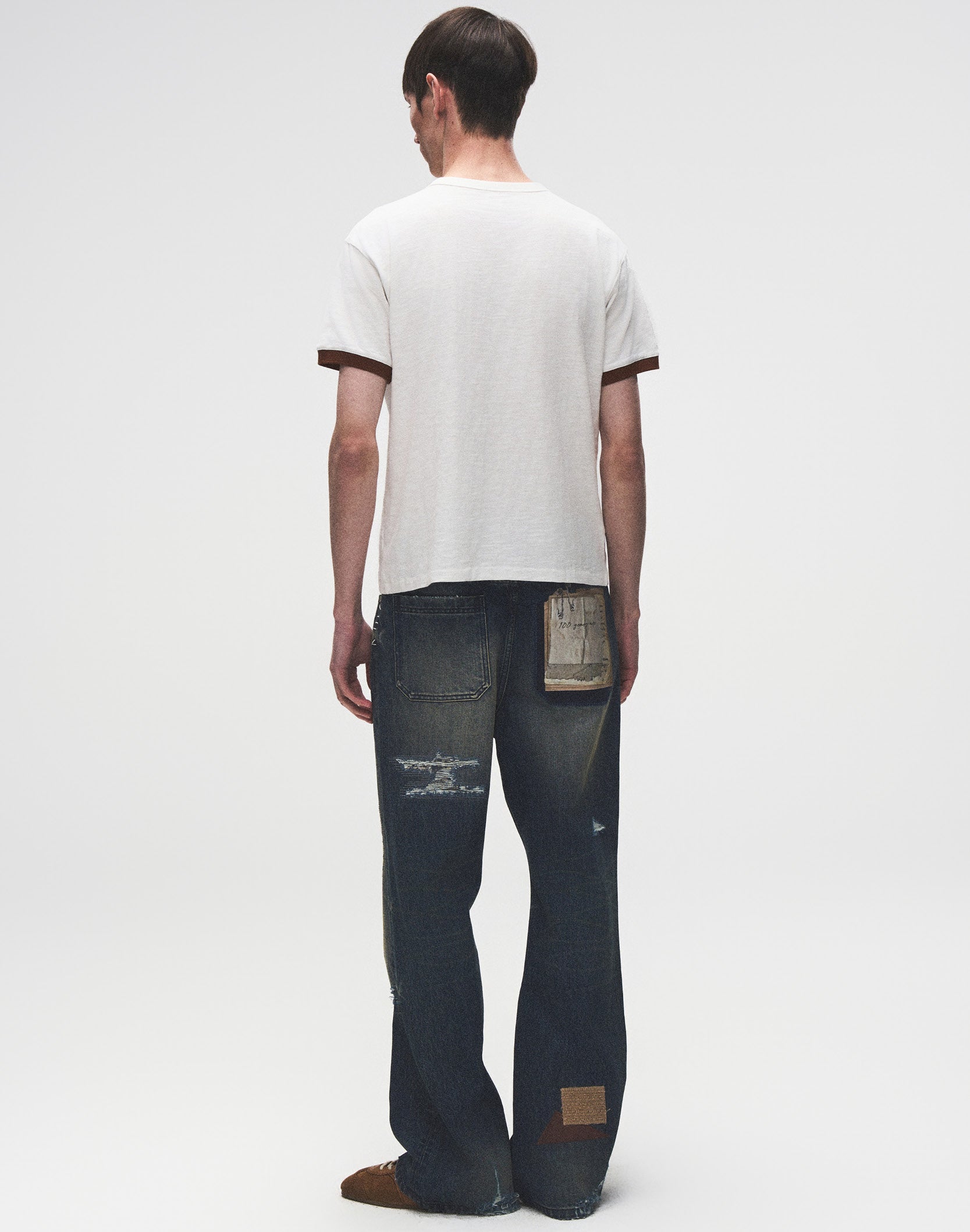 Pearl Patchwork T-Shirt IN WHT