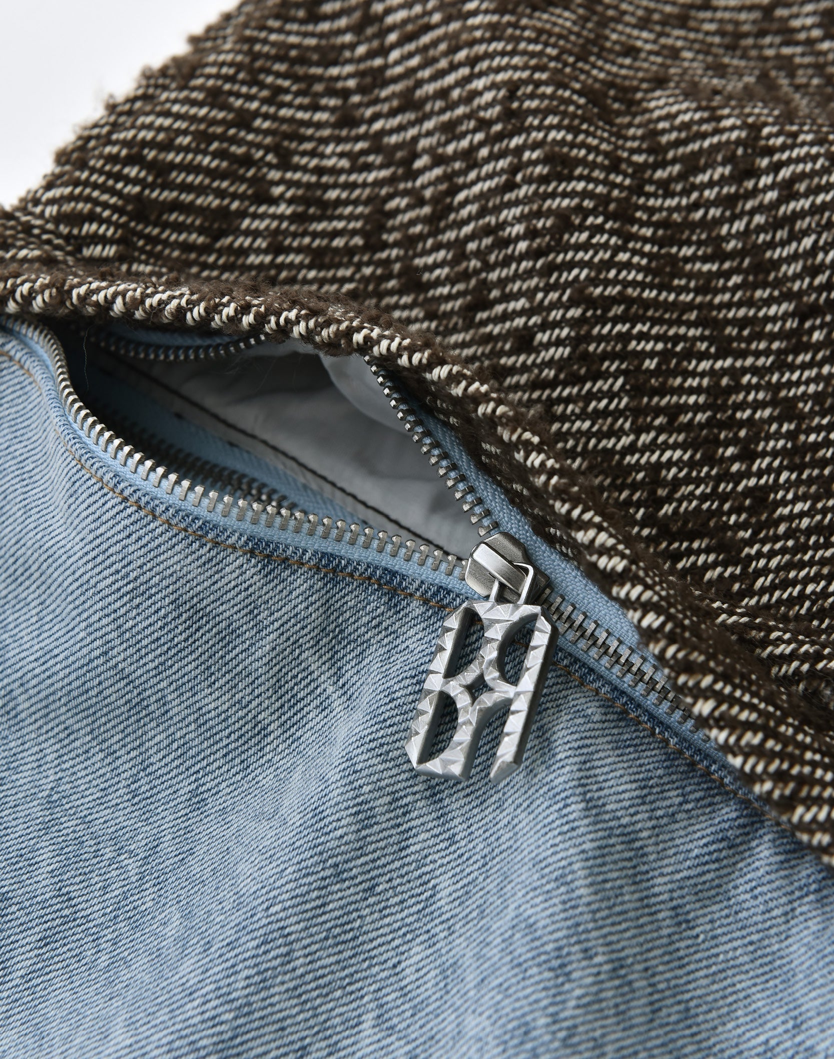 Double Waistband Patchwork Denim (Tweed)