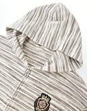 Striped Knit Hoodie in White