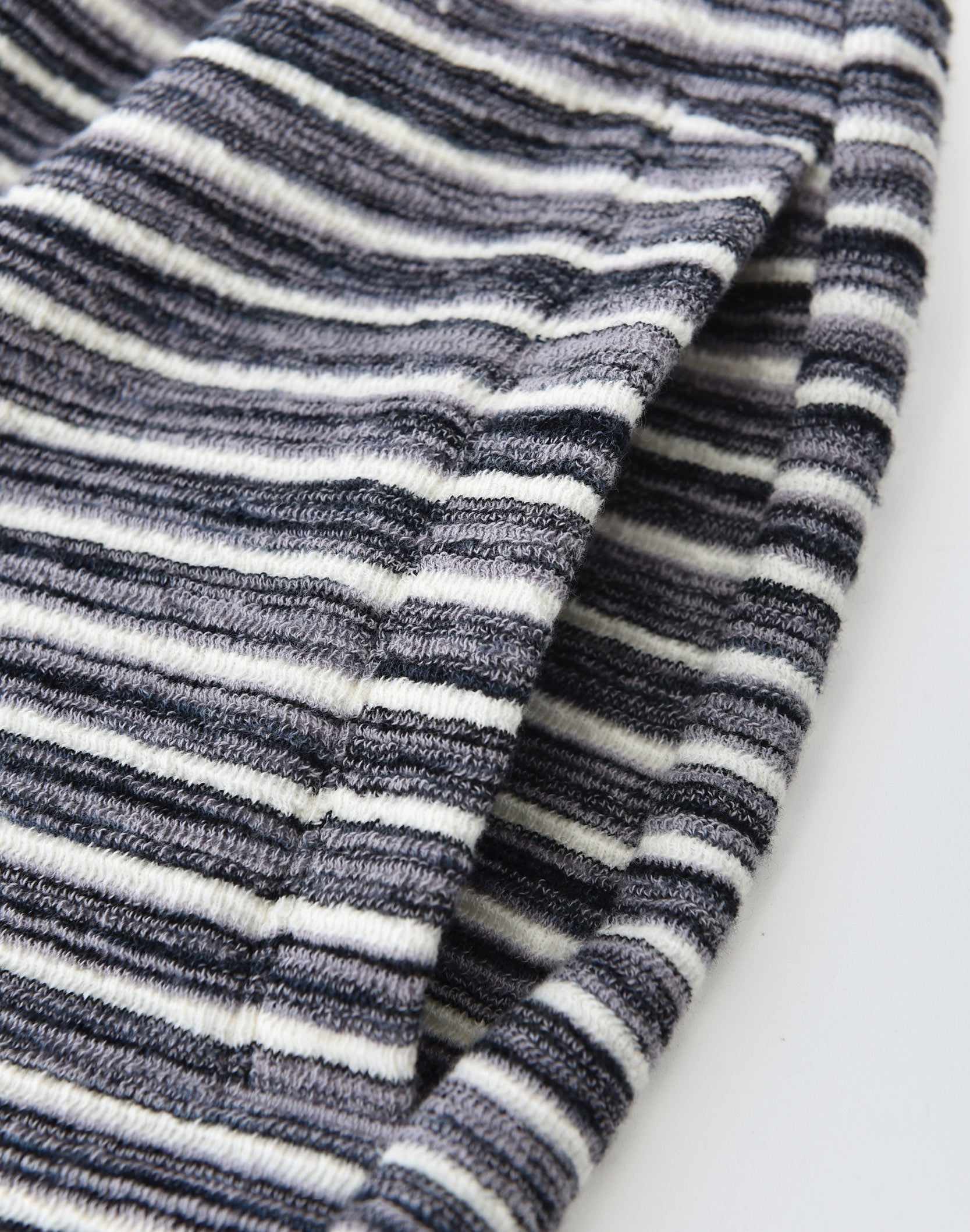 Striped Knit Shorts-GRY