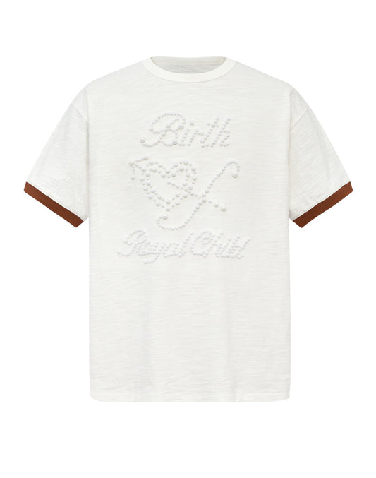 Pearl Patchwork T-Shirt IN WHT