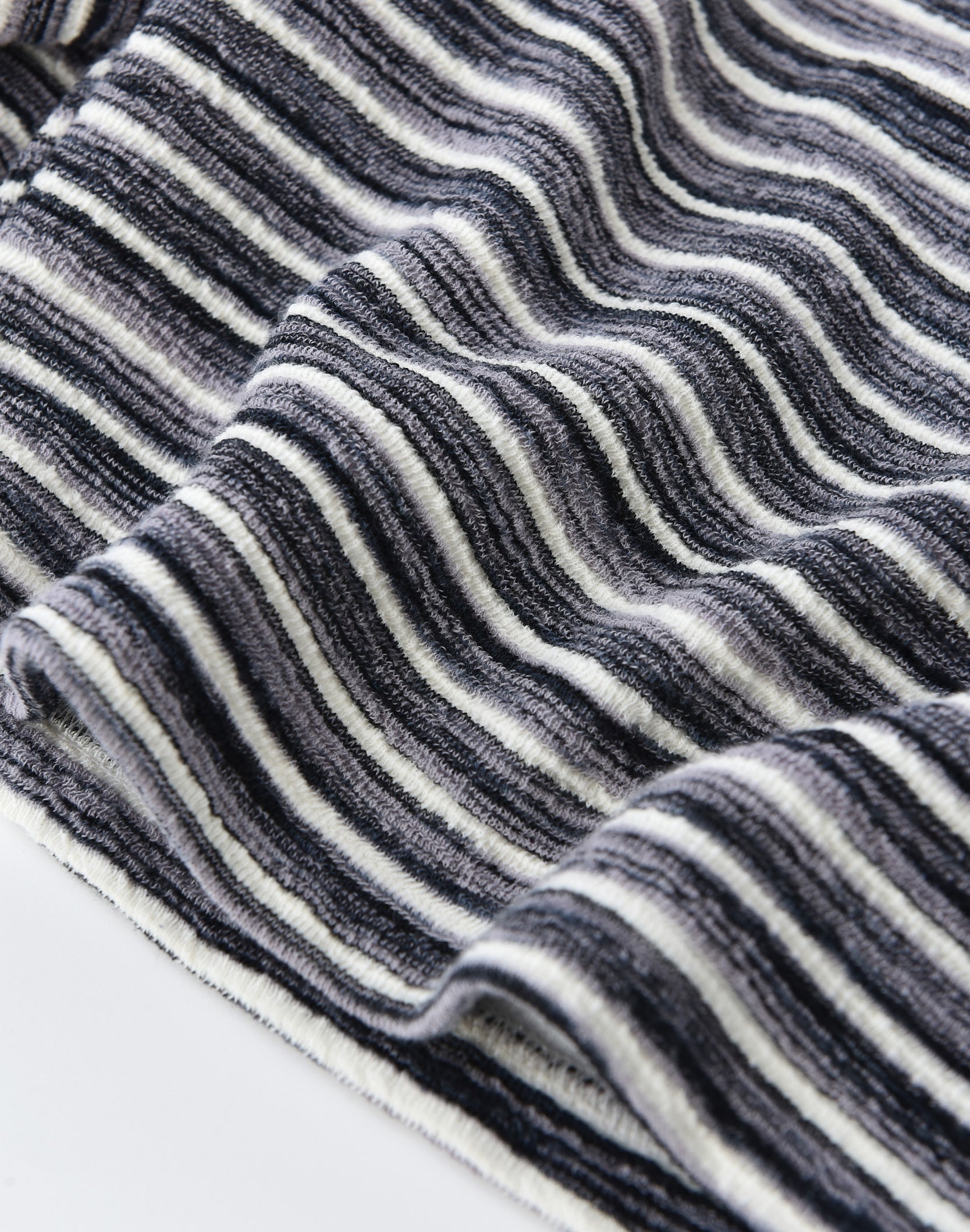 Striped Knit Shorts-GRY