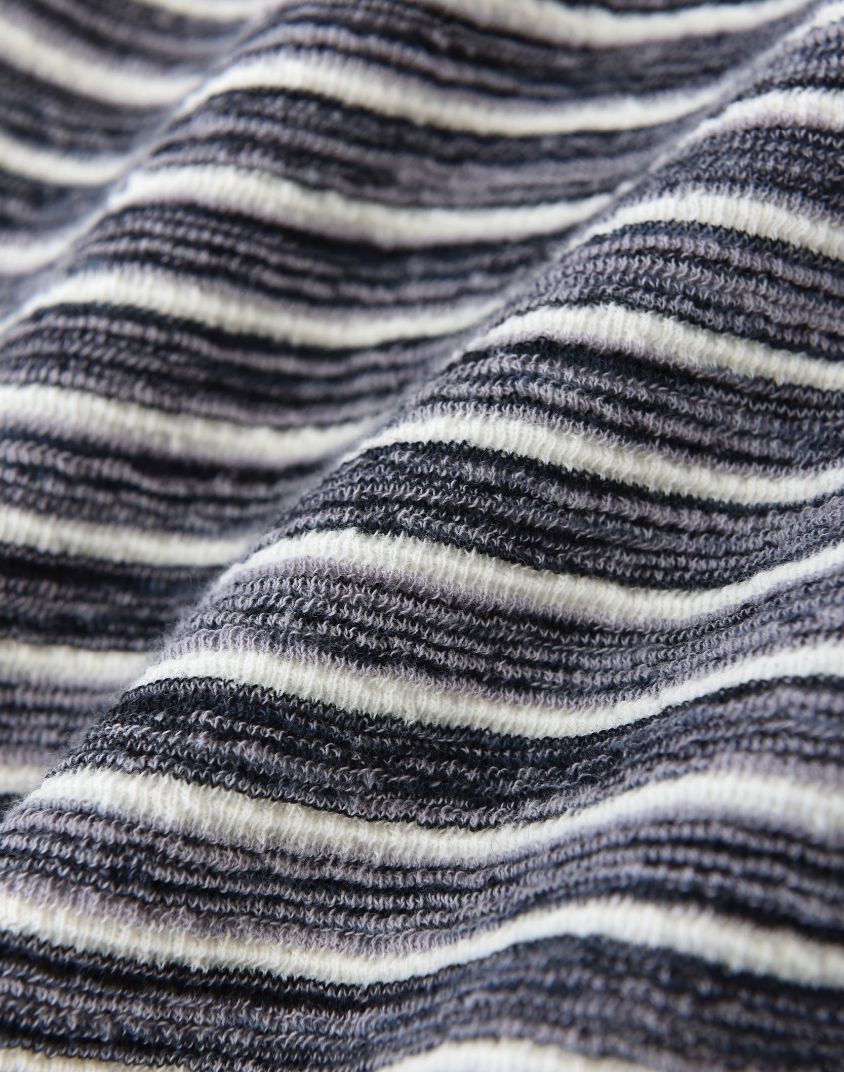 Striped Knit Shorts-GRY