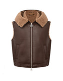 Embroidered Badge Shearling Vest