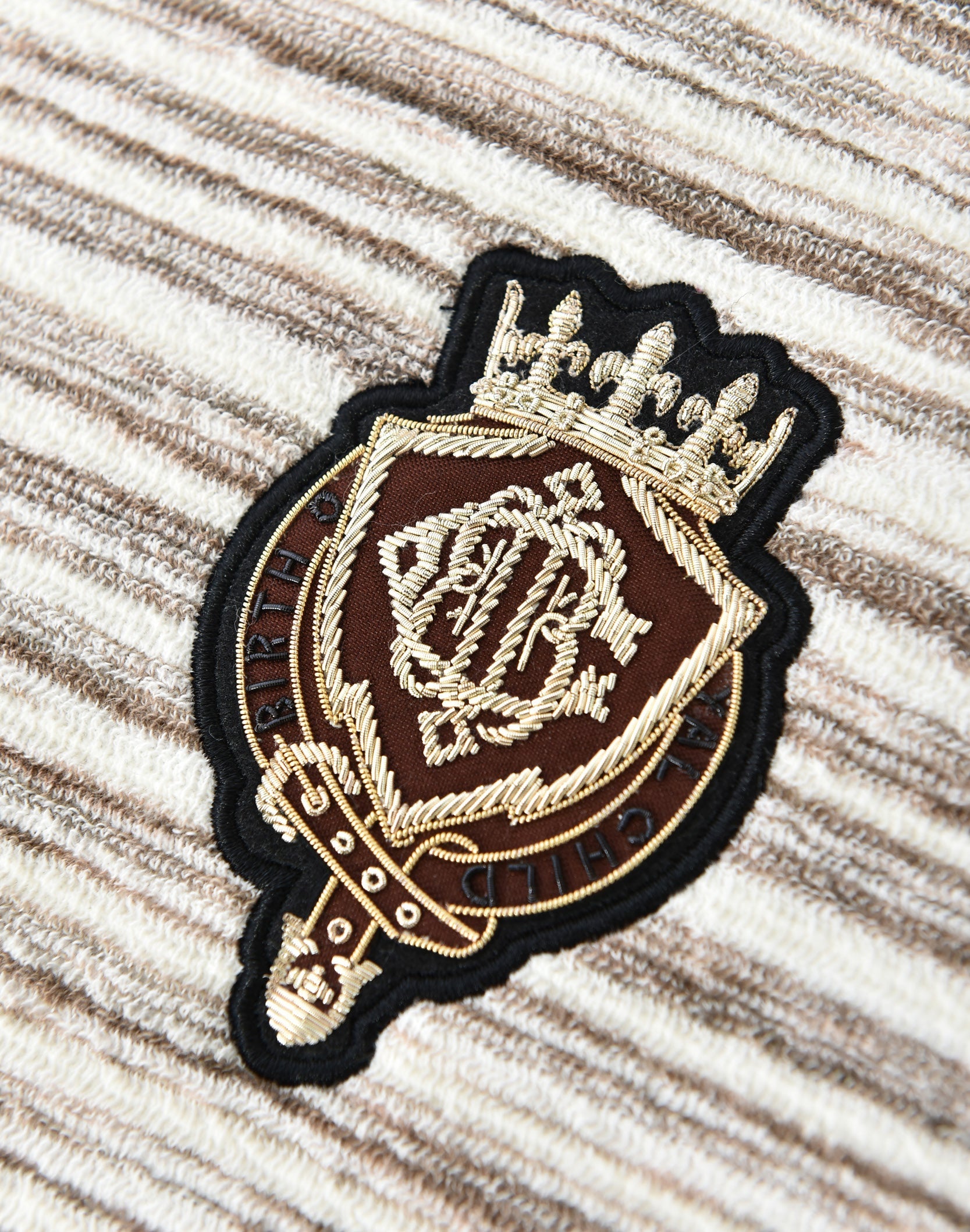 Striped Knit Hoodie in White