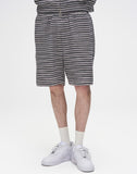 Striped Knit Shorts-GRY