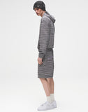 Striped Knit Hoodie in Grey