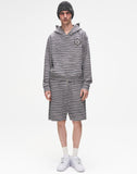 Striped Knit Shorts-GRY