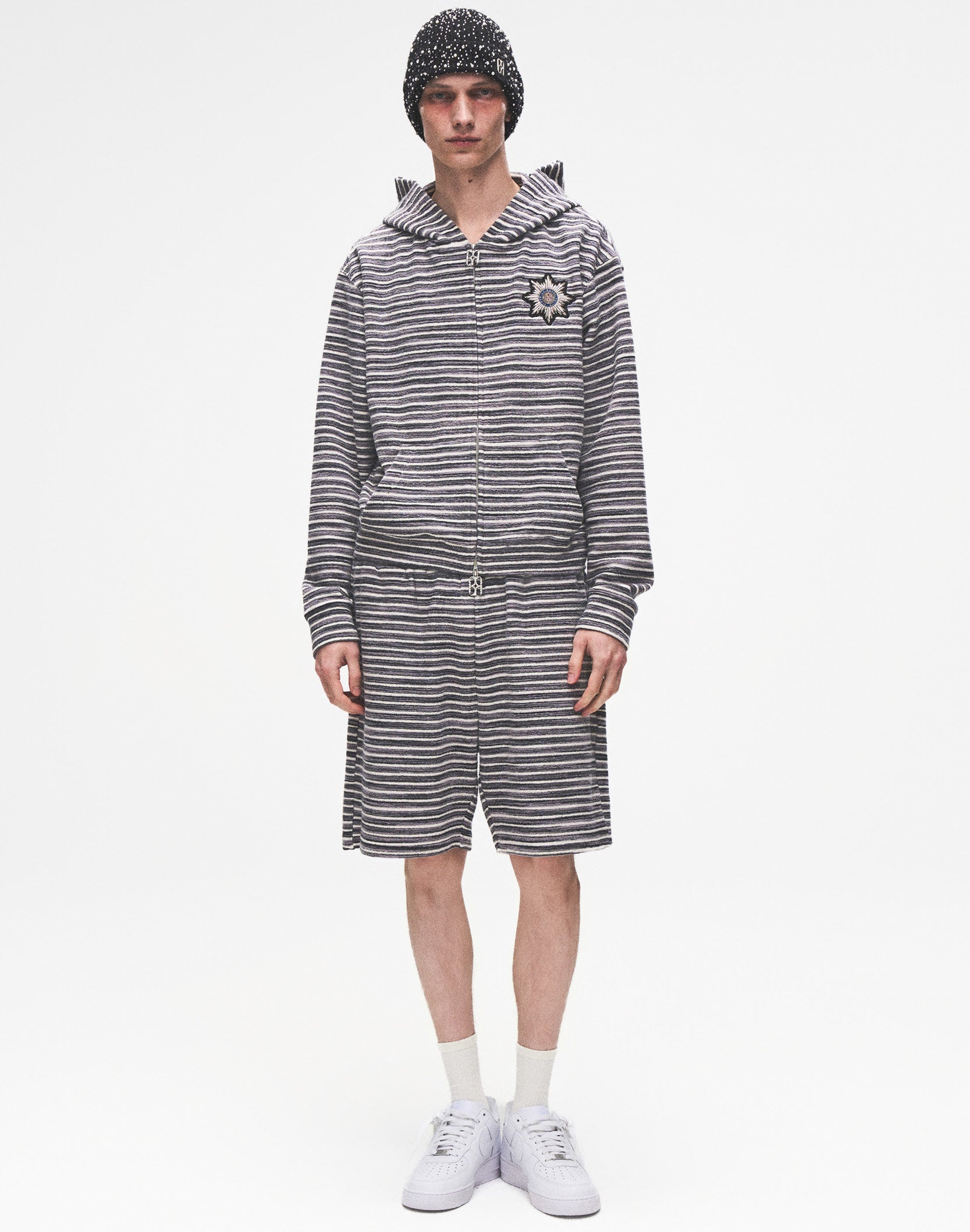 Striped Knit Set in Grey