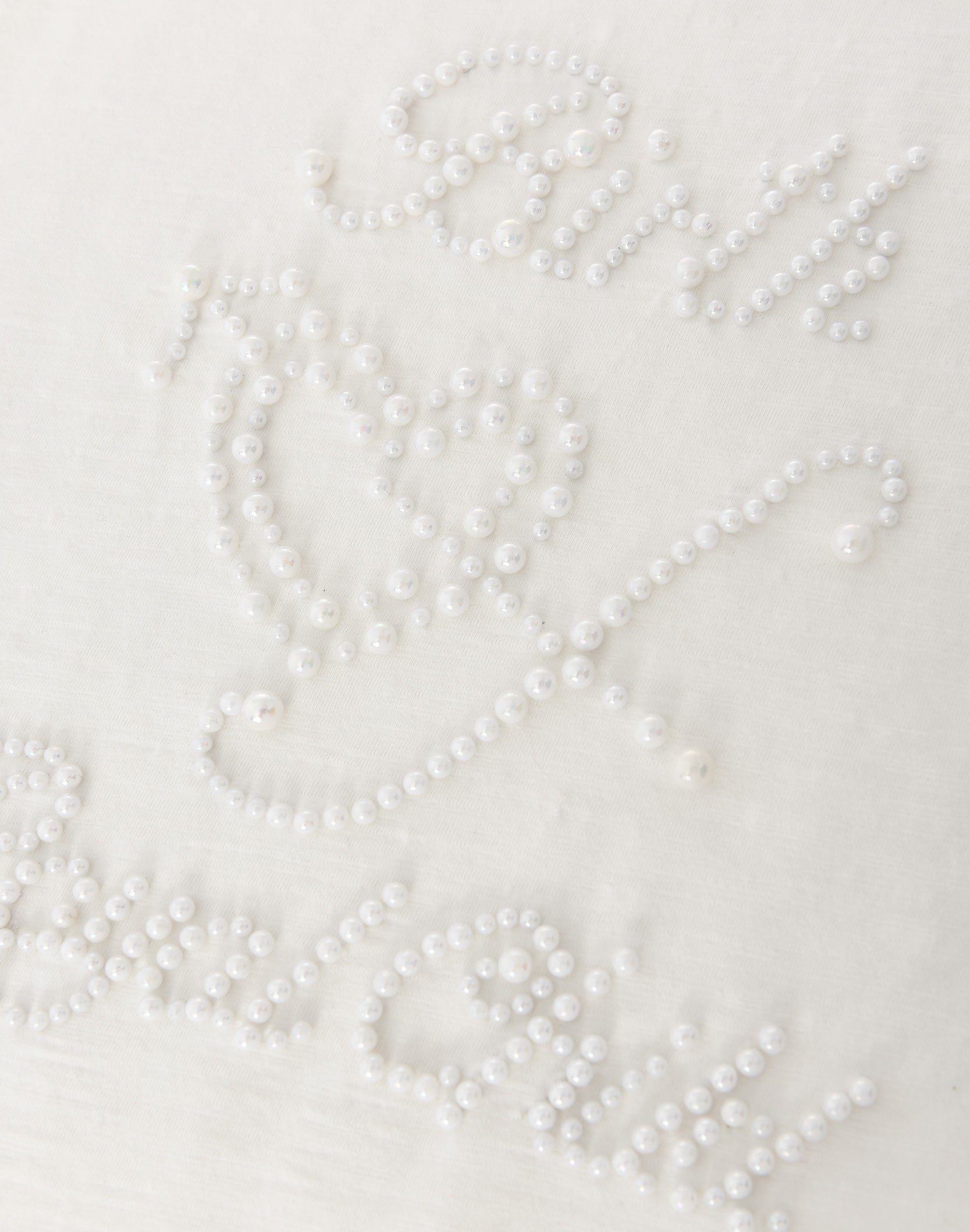 Pearl Patchwork T-Shirt IN WHT