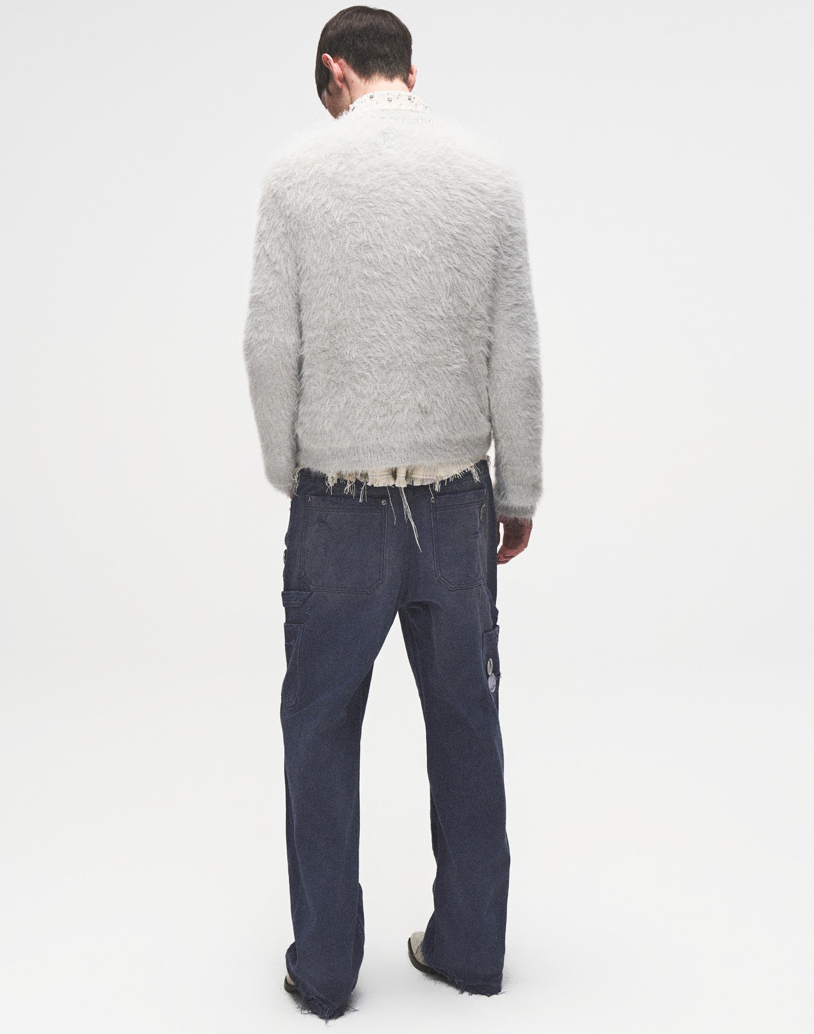 Diamond Mink Sweater in Grey