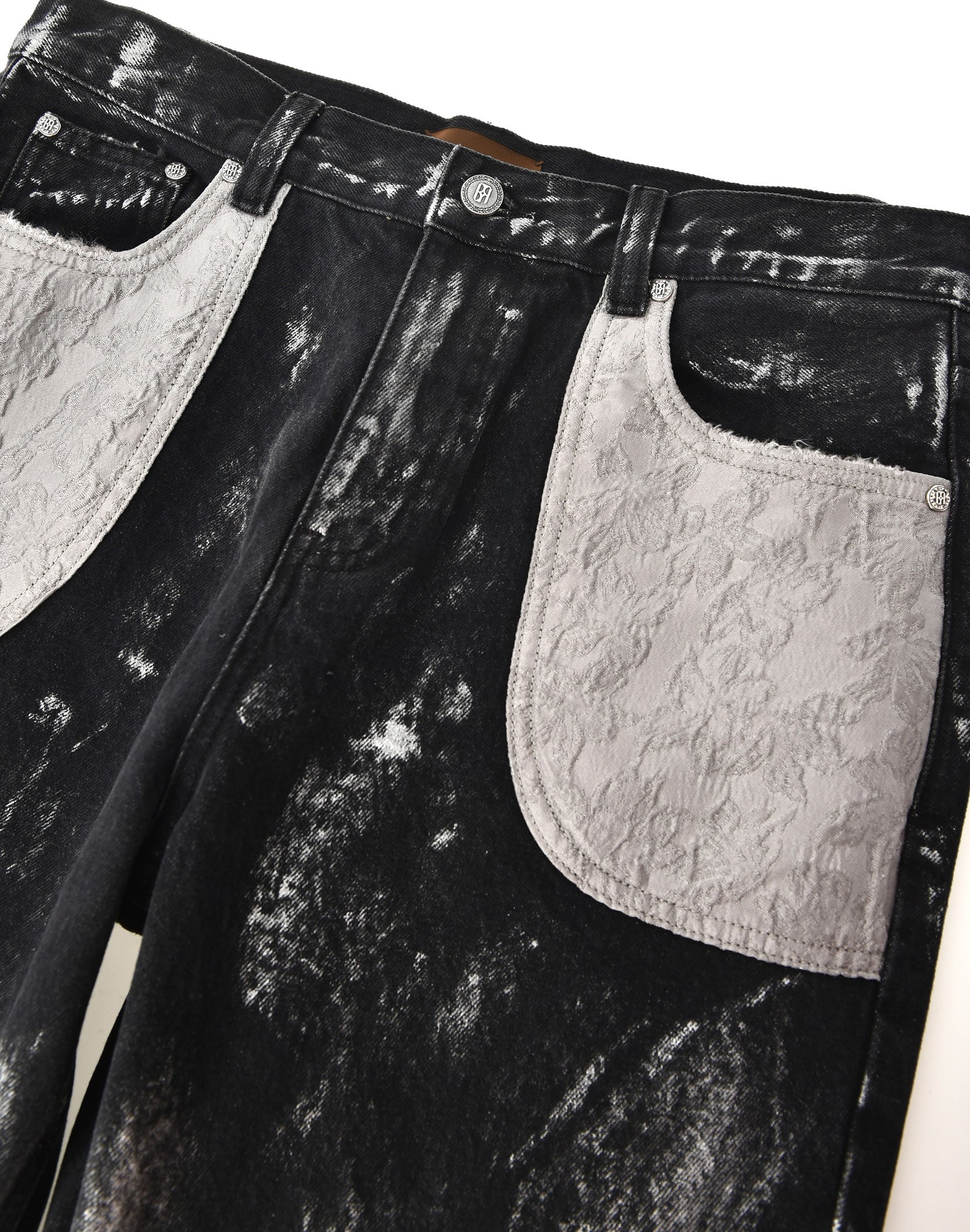 Embossed Silver-Washed Denim (Black)
