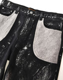 Embossed Silver-Washed Denim (Black)