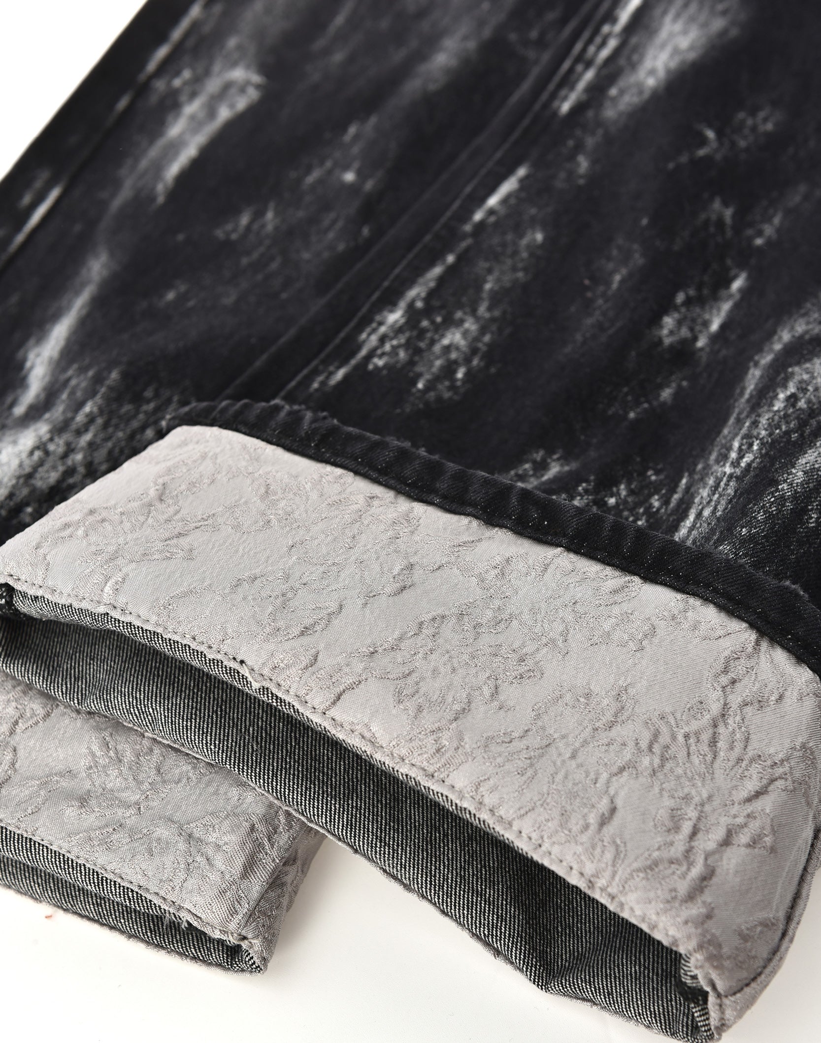 Embossed Silver-Washed Denim (Black)
