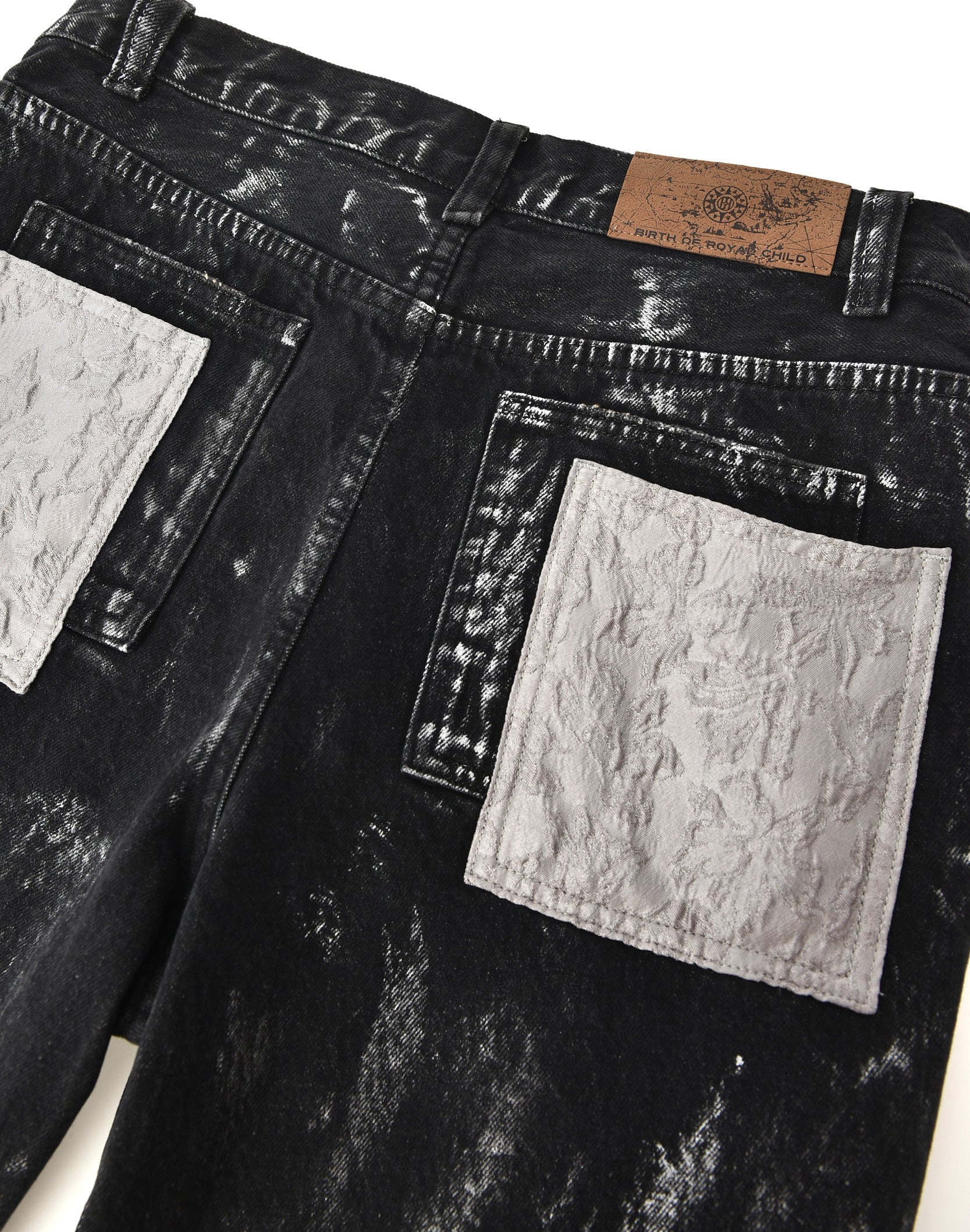 Embossed Silver-Washed Denim (Black)