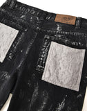 Embossed Silver-Washed Denim (Black)