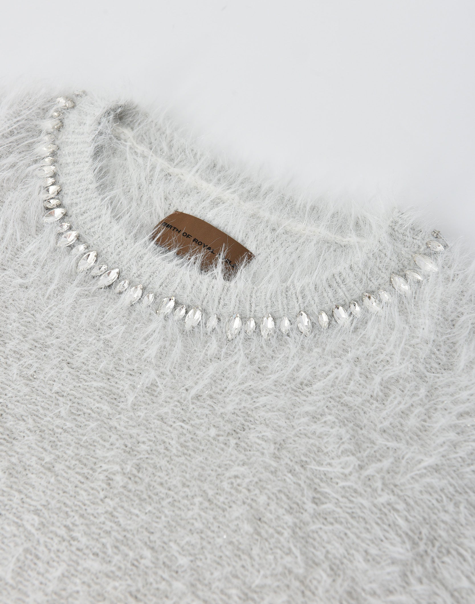 Diamond Mink Sweater in Grey