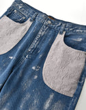 Embossed Silver-Washed Denim (Blue)