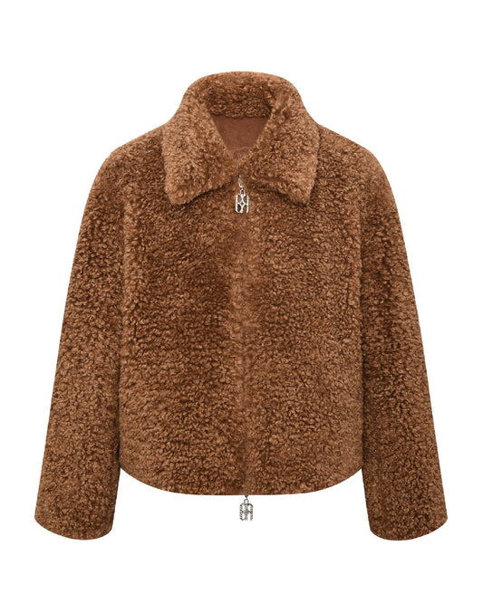 Reversible Carved Leather Fur Jacket