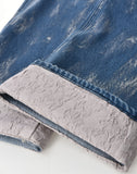 Embossed Silver-Washed Denim (Blue)