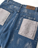 Embossed Silver-Washed Denim (Blue)