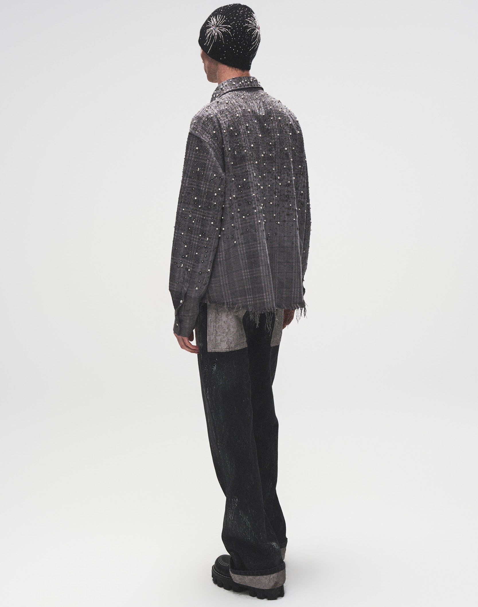 Embossed Silver-Washed Denim (Black)