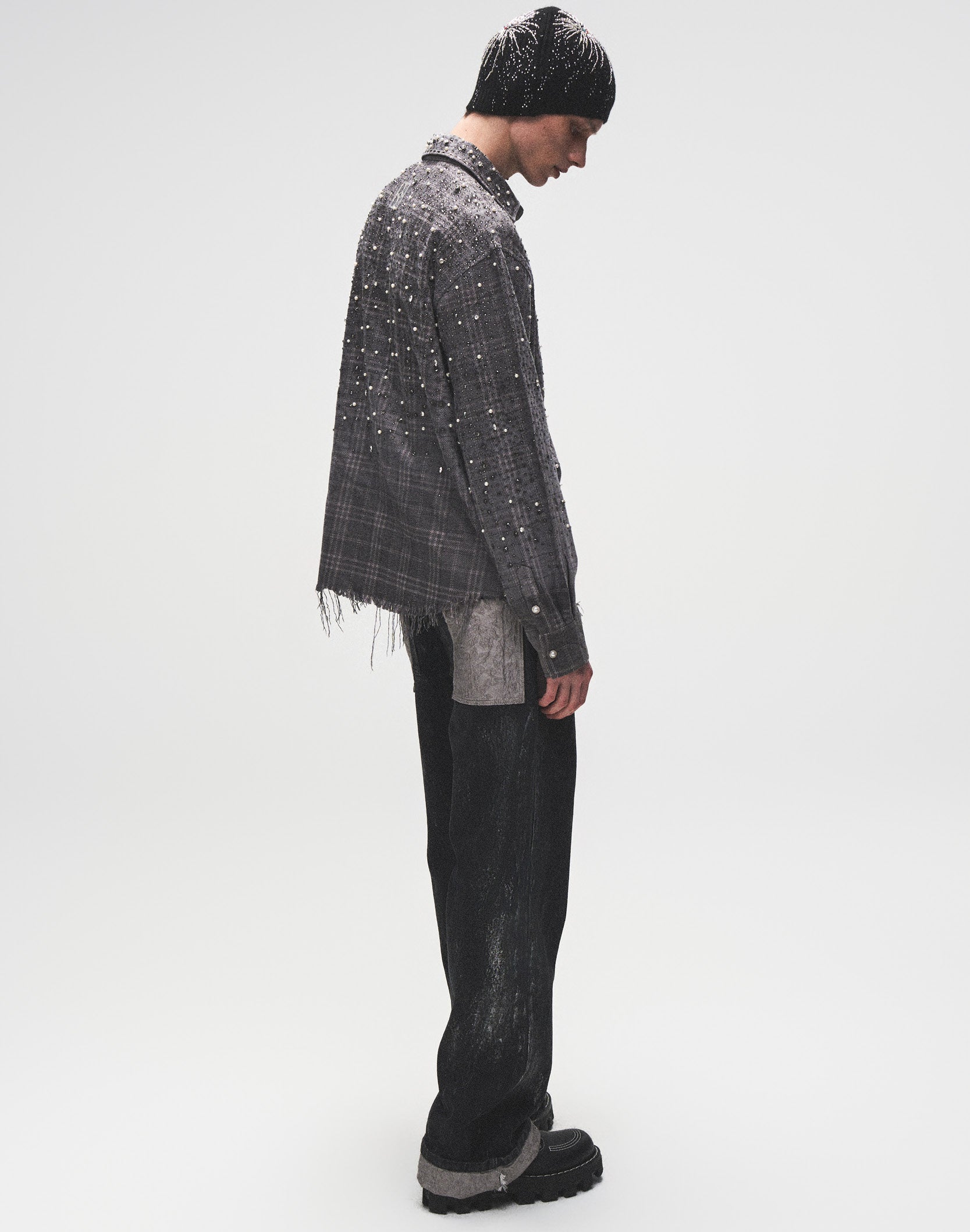 Embossed Silver-Washed Denim (Black)