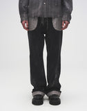 Embossed Silver-Washed Denim (Black)