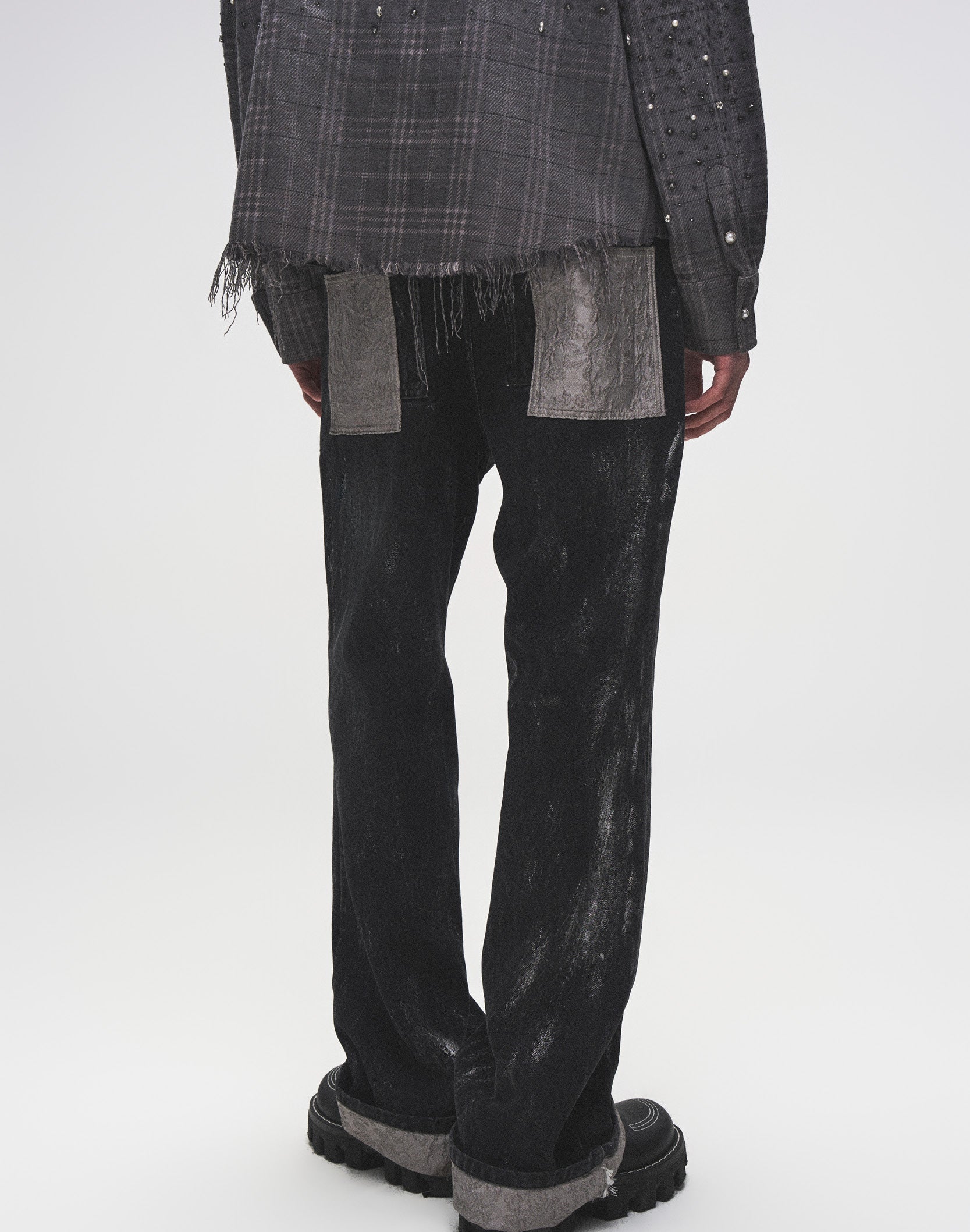 Embossed Silver-Washed Denim (Black)