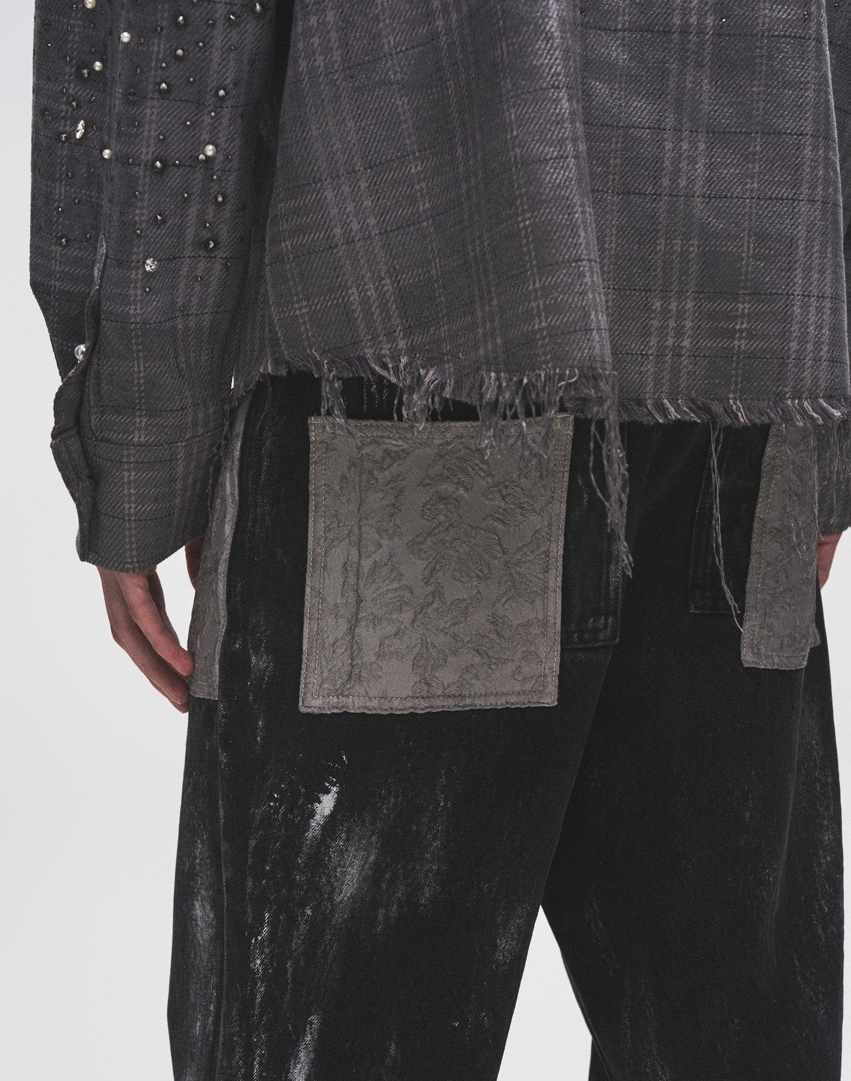 Embossed Silver-Washed Denim (Black)