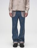 Embossed Silver-Washed Denim (Blue)