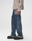 Embossed Silver-Washed Denim (Blue)