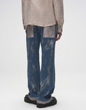 Embossed Silver-Washed Denim (Blue)