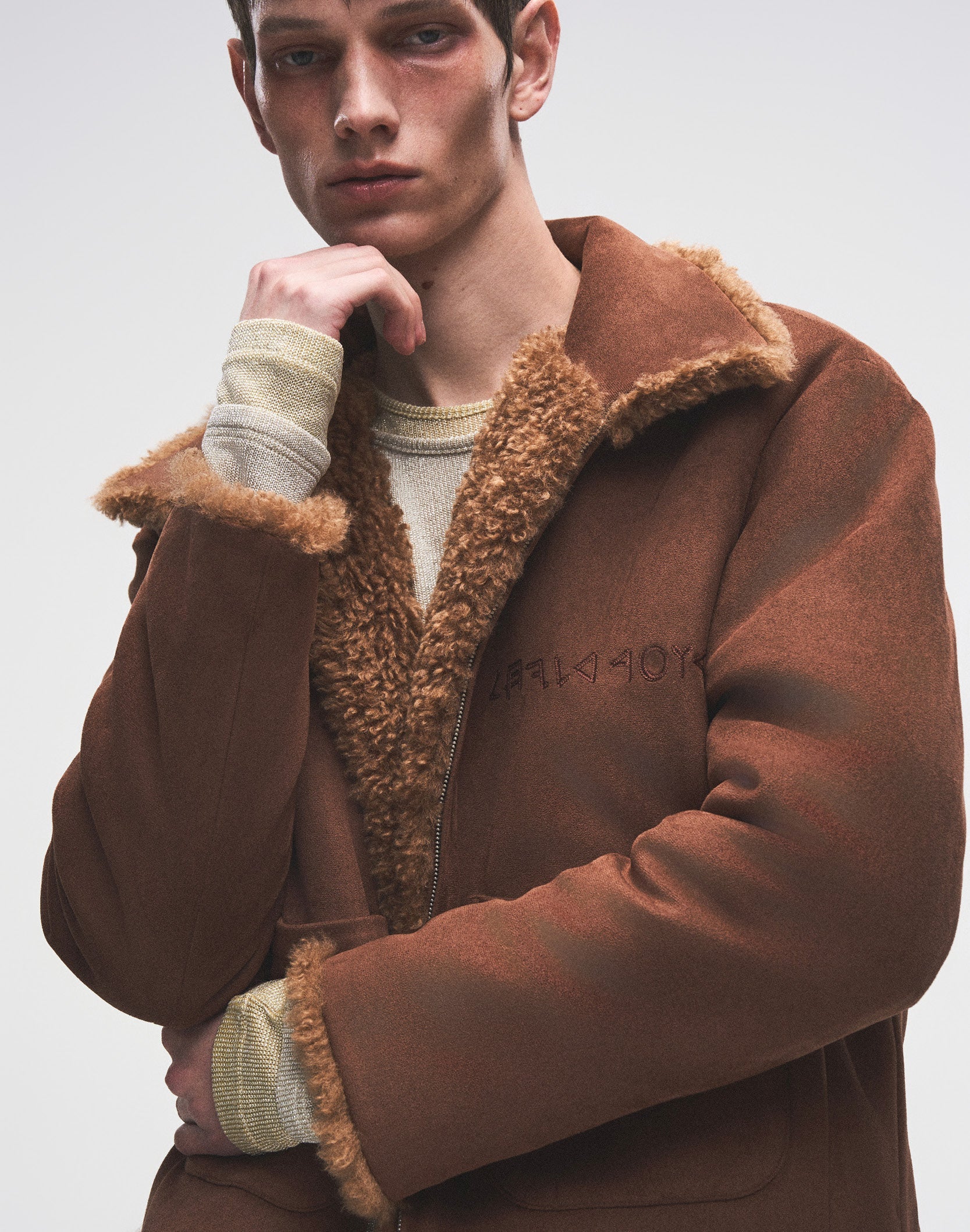 Reversible Carved Leather Fur Jacket