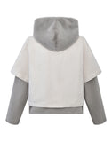 Faux Fur Hat Layered Hoodie