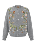 Hand-Embroidered Floral Pearl Cardigan
