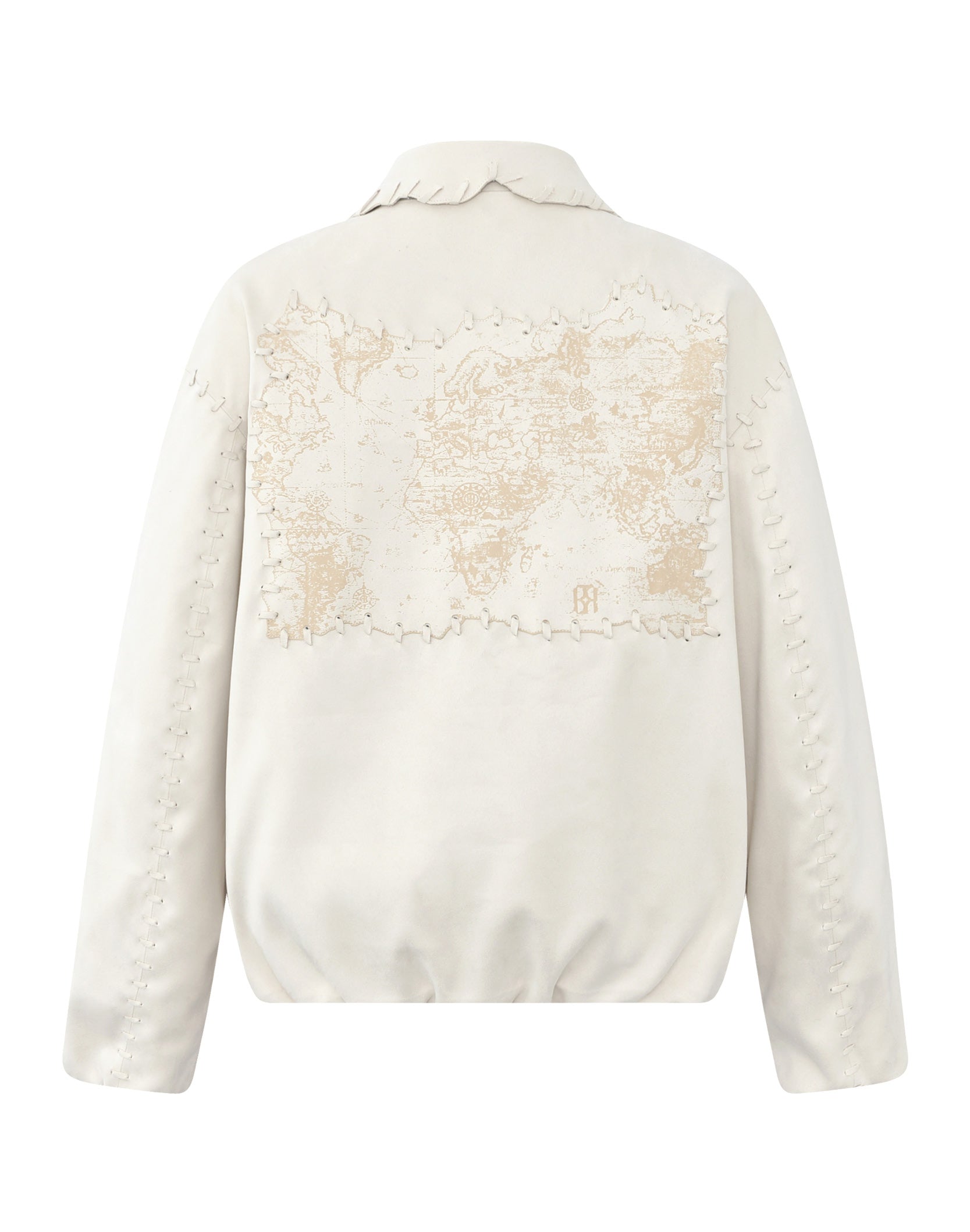 Outer Stitch Nautical Map Leather Jacket