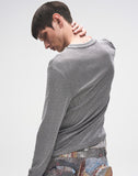PIN SILVER THREAD LONG-SLEEVE SHIRT GREY
