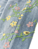 Majestic Turquoise Floral Denim