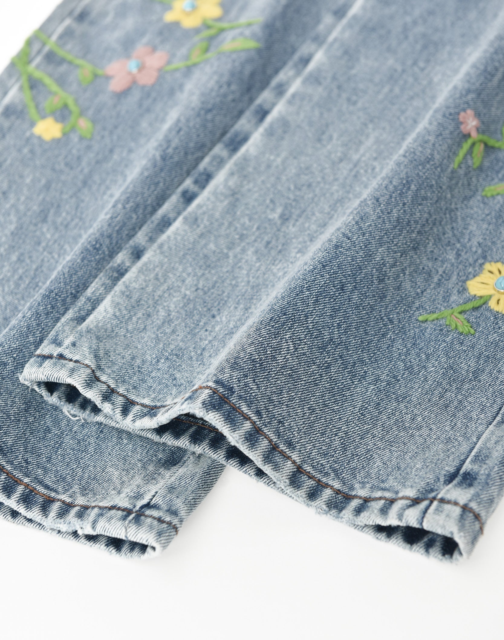 Majestic Turquoise Floral Denim