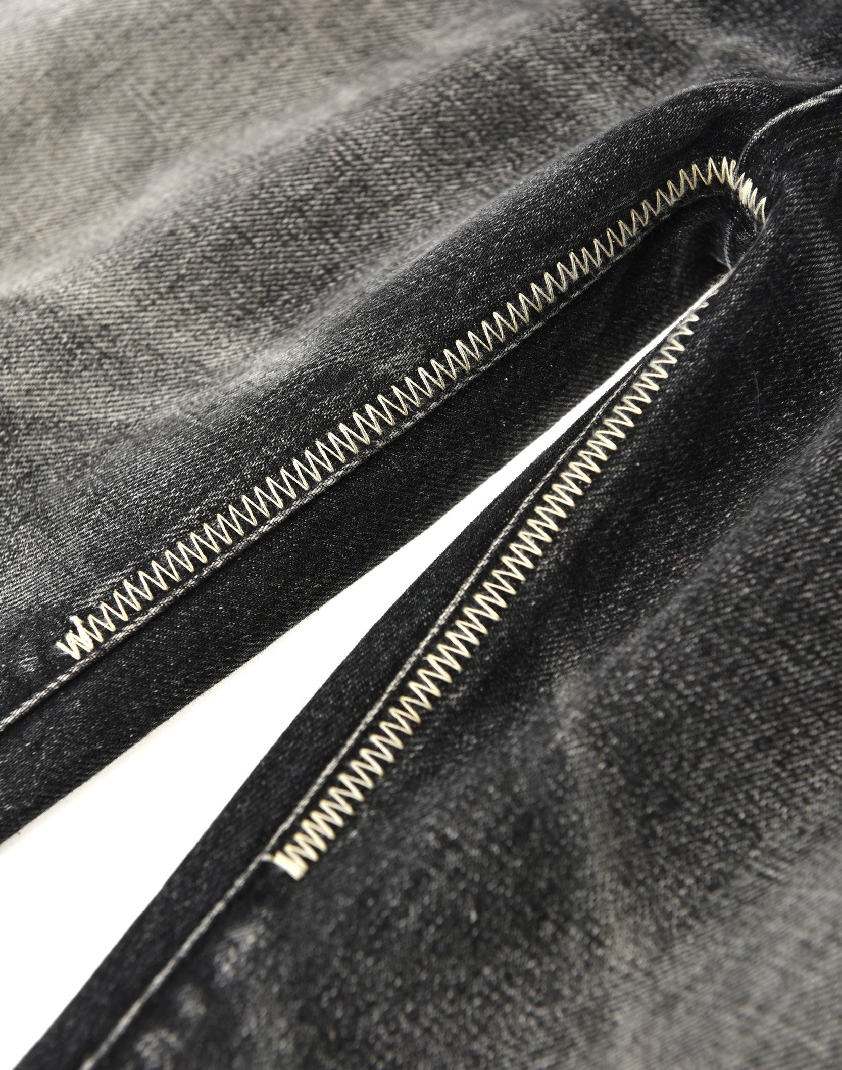 Pearl Fur Patchwork Jeans In BLK