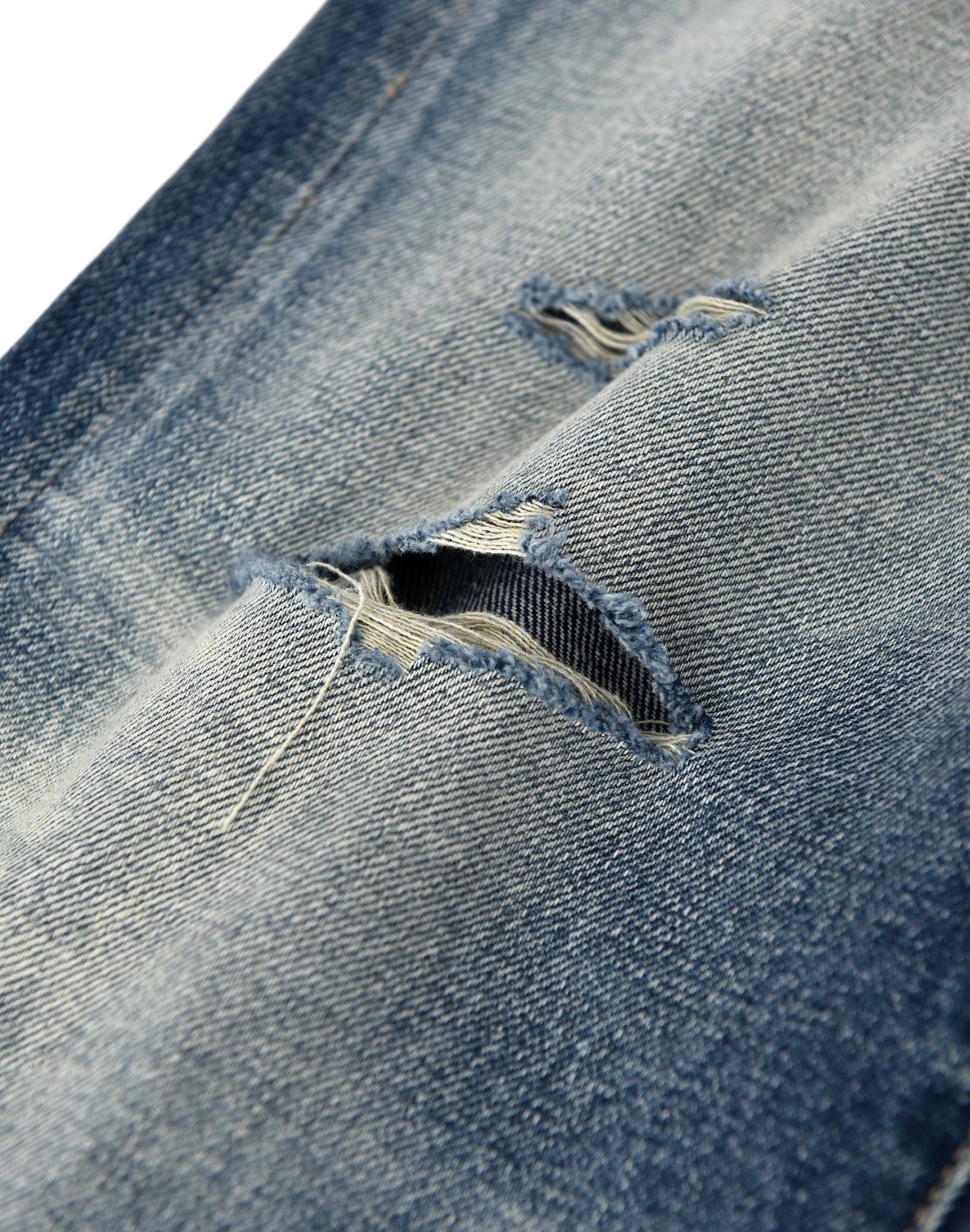 Pearl Fur Patchwork Jeans In BLU