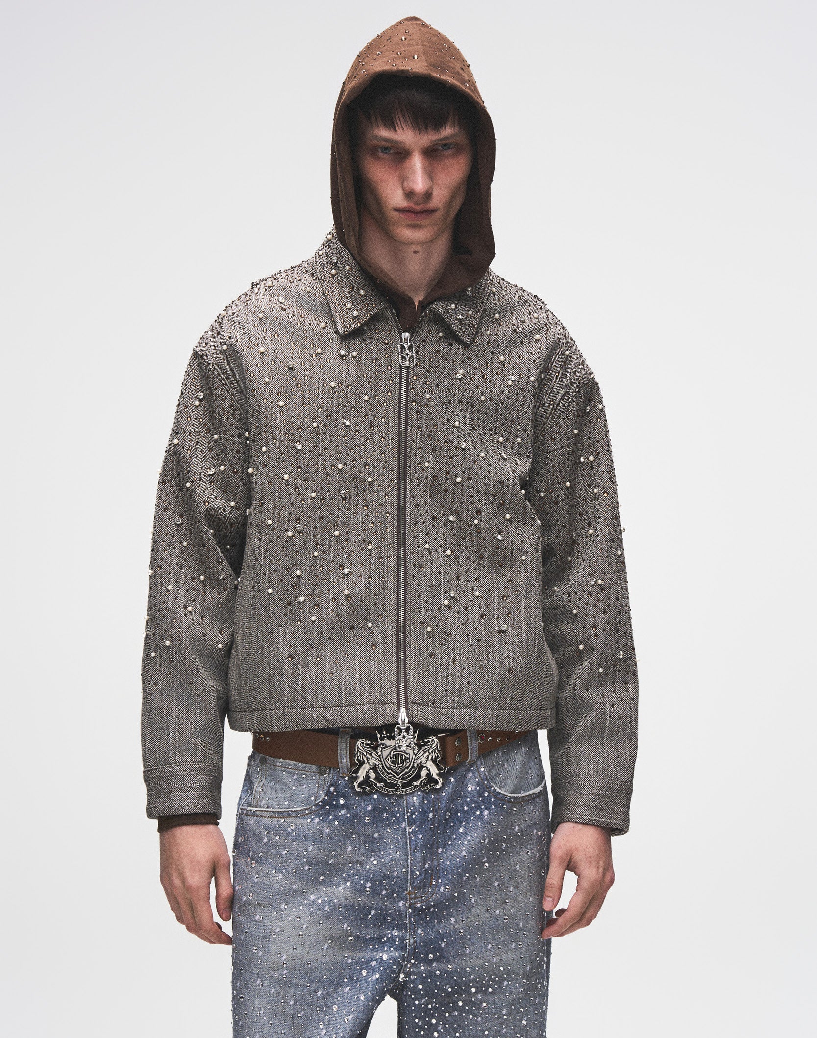 20K Diamond Zipper Jacket in BRN