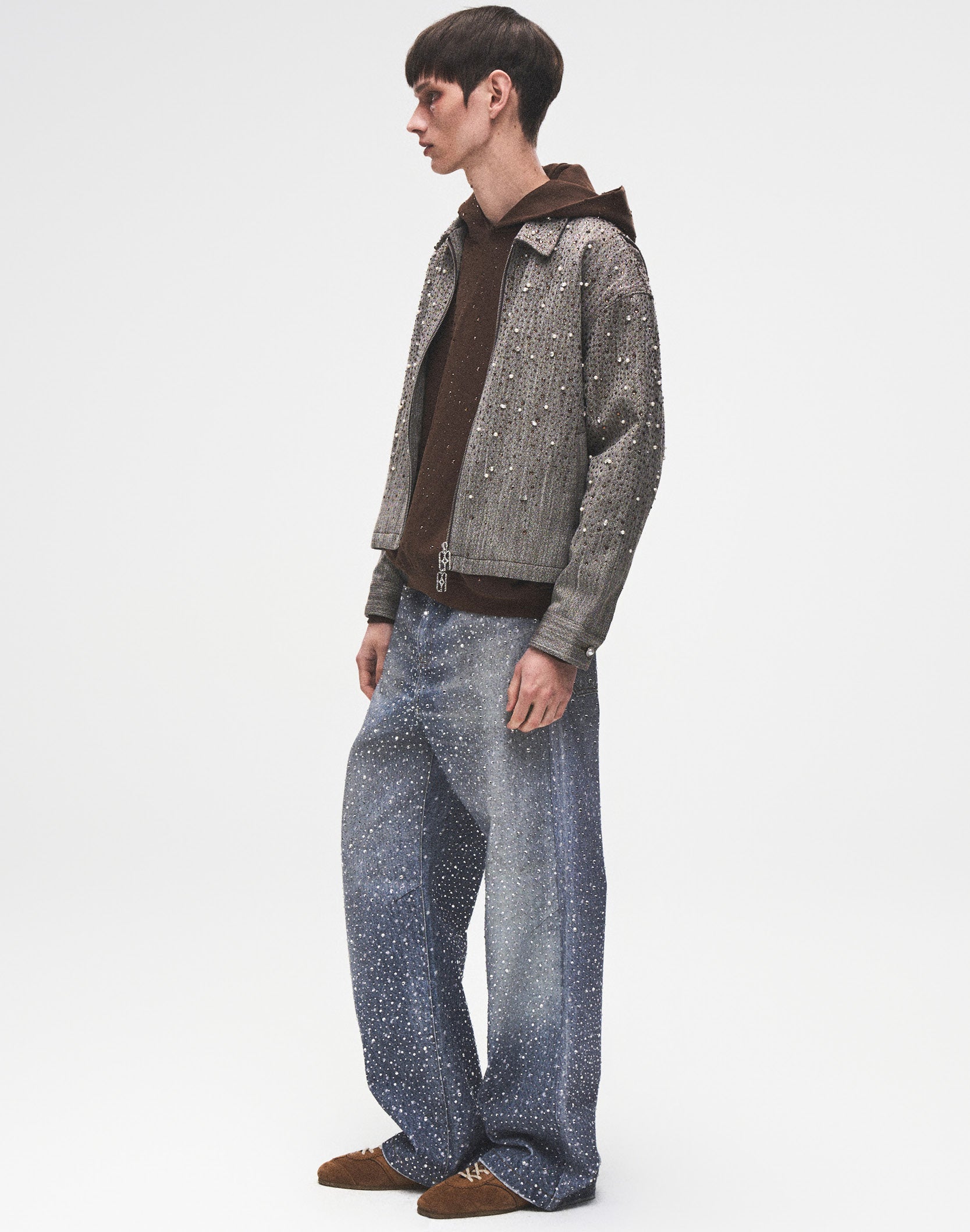 20K Diamond Zipper Jacket in BRN